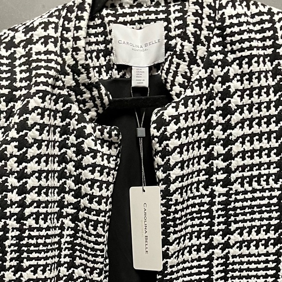 Black & White Houndstooth Pattern Women’s Blazer - Picture 4 of 4